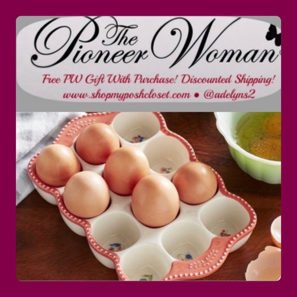 πΊ New Pioneer Woman Blooming Bouquet Egg Holder Display Tray, Pink - Picture 2 of 7
